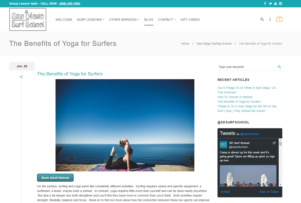 Copywriting- Yoga for Surfers